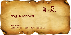 May Richárd névjegykártya